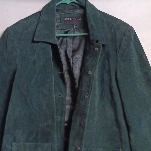 Bernardo Green Blazer Classic Cut Suede Large - Picture 3 of 9